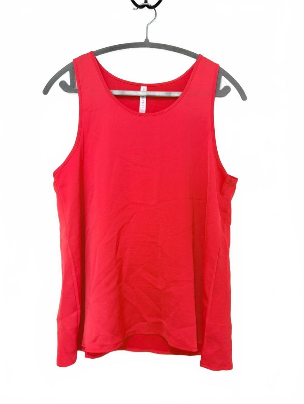Fabletics Red Scoop Neck Tank Top Sz M breathable flowy Athleisure Casual